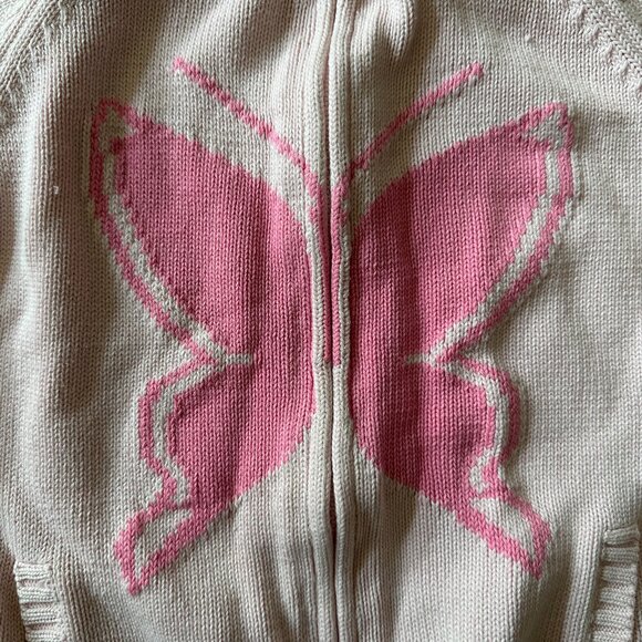 GAP KIDS GIRLS CABLE KNIT SWEATER WITH ZIPPER BUTTERFLY SIZE L (10) - Picture 2 of 3